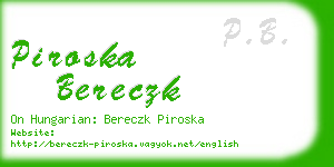 piroska bereczk business card